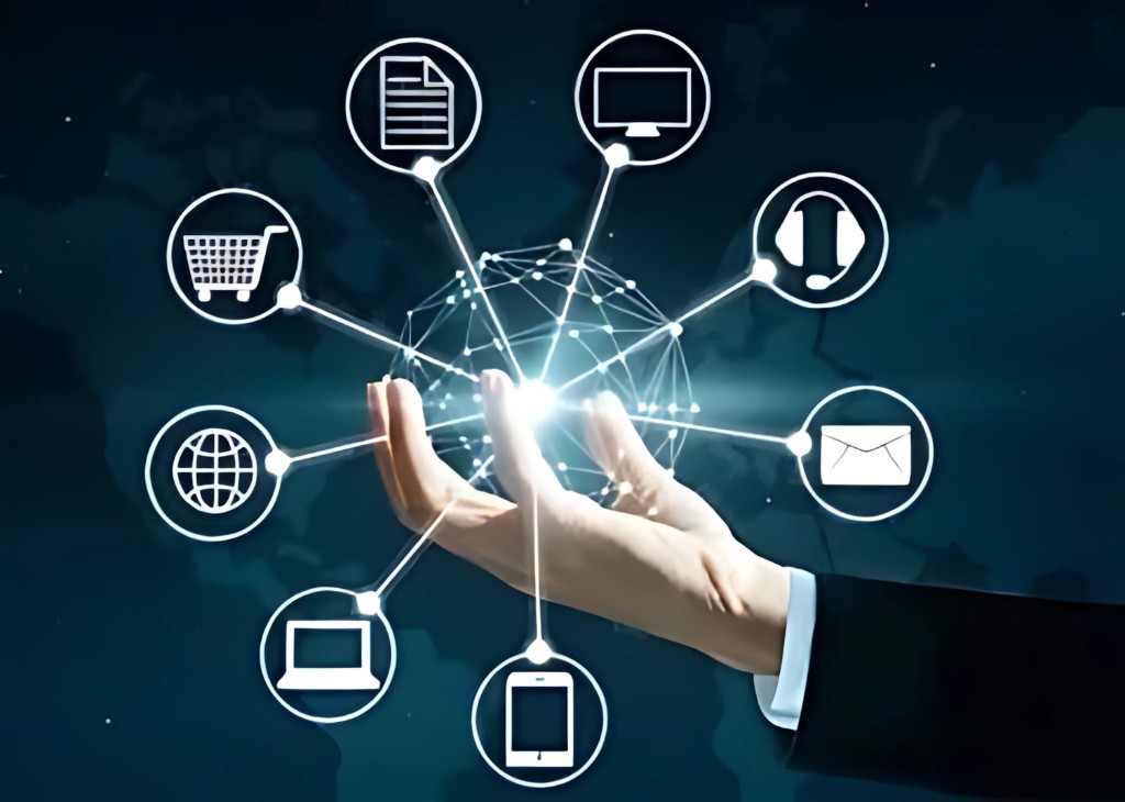 Digital illustration of integrated technology services from Space Technology